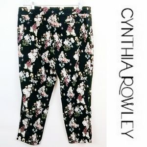 SOLD CYNTHIA ROWLEY Womens Floral Print Pants Size 18W